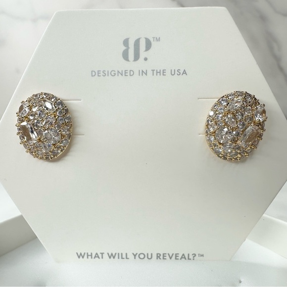 Bomb Party Statement Studs Diamond Cubic Zirconia RBP8929 NWT - Picture 2 of 4